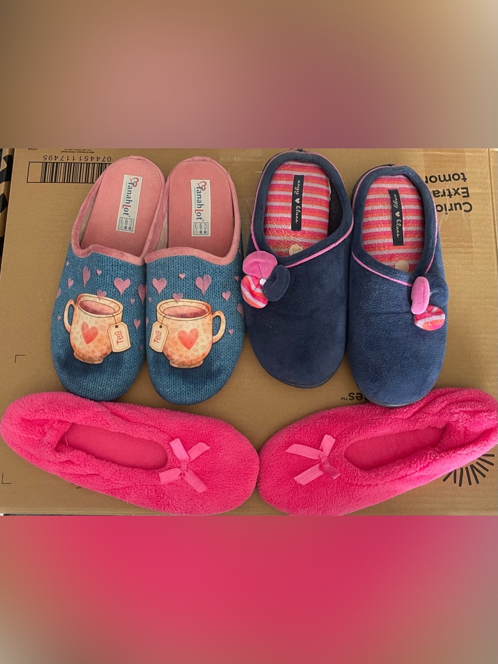 3 Women’s Cozy Slip-On Slippers Size 7-8 Medium